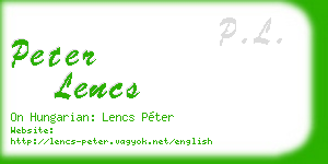 peter lencs business card